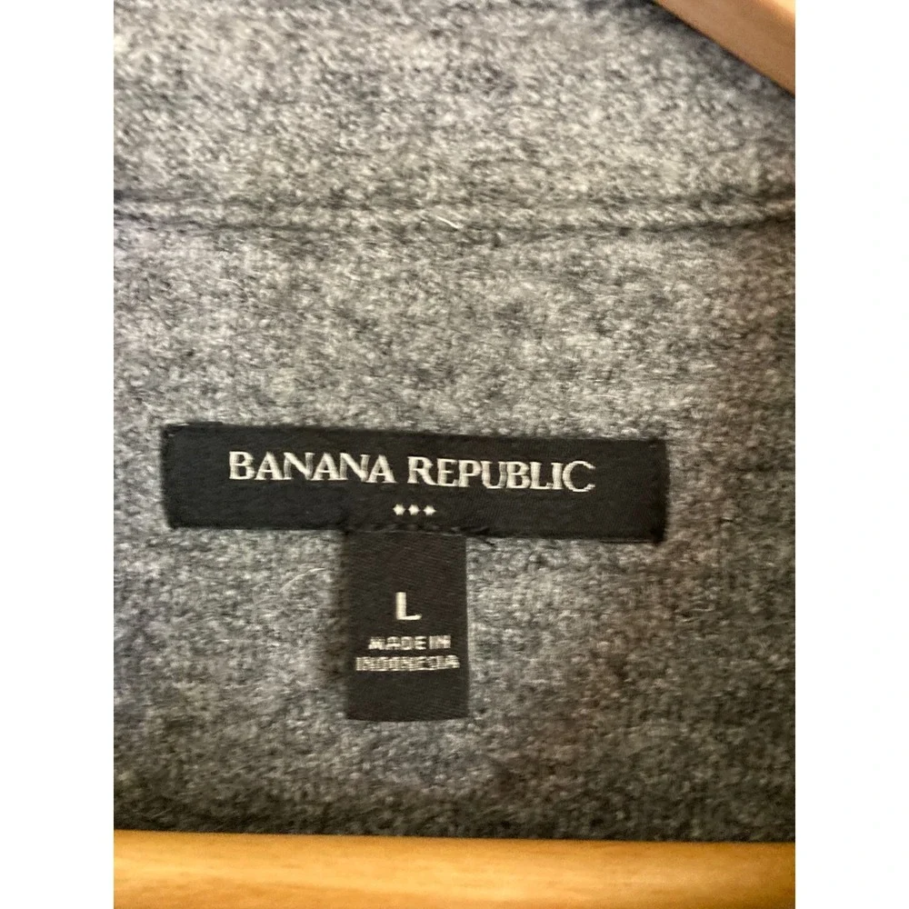 Banana Republic Mens Large Grey Heather Boucle Shirt Jacket Shacket 815253-01